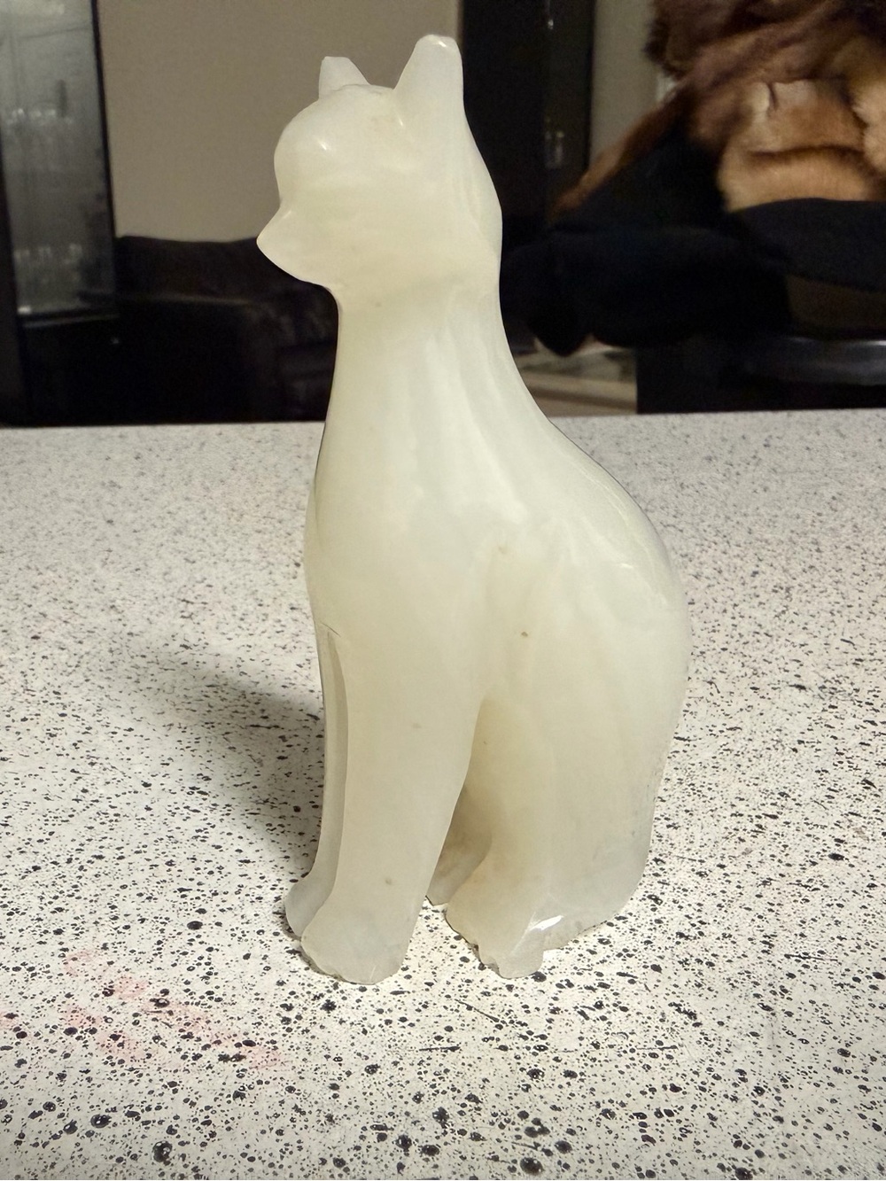 Egyptian Cat Carved Onyx 4.5”